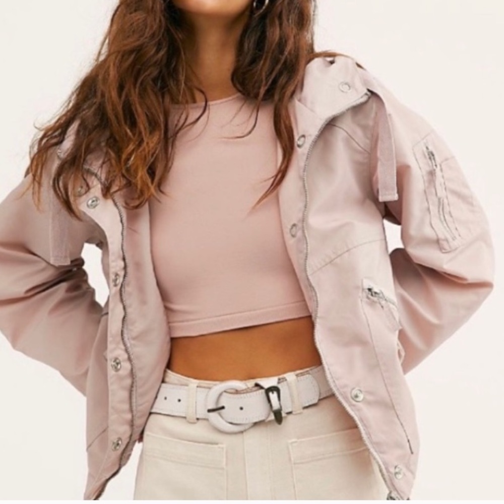 Free People Gone Tomorrow Stadium Nylon Jacket